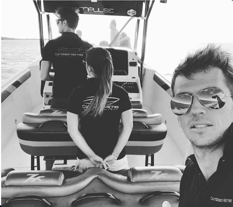 Caribbean Marines crew aboard luxury yacht, providing private charters in St. Martin