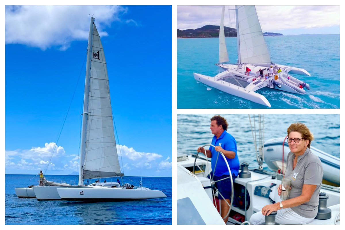 “与排名第一的帆船一起体验最佳的航海冒险 - Trimaran REAL Sail Tour” No1 帆船 - 三体船 REAL 帆船之旅 St. Martin - St. Maarten - SXM,米里安和皮特·S