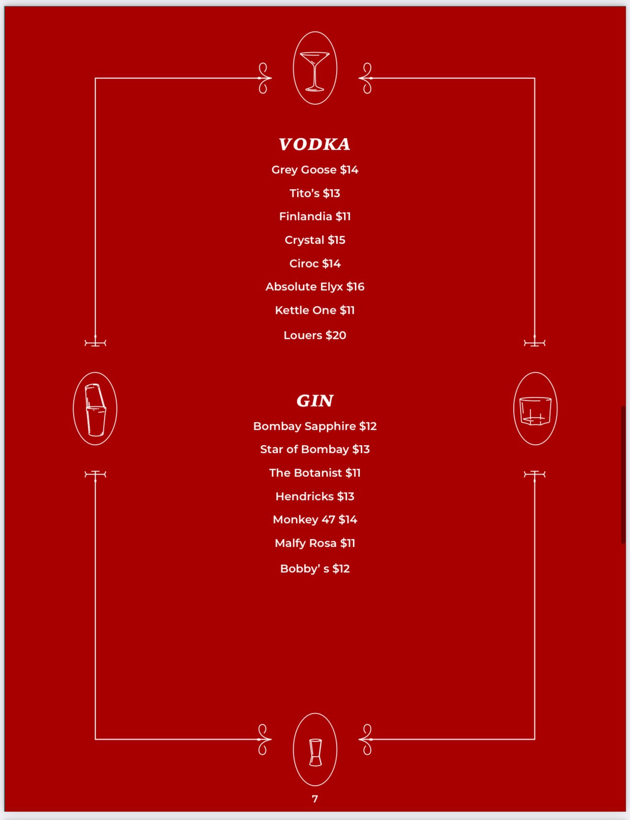 Premium vodka selection at Kingsman Lounge in Simpson Bay, St. Martin