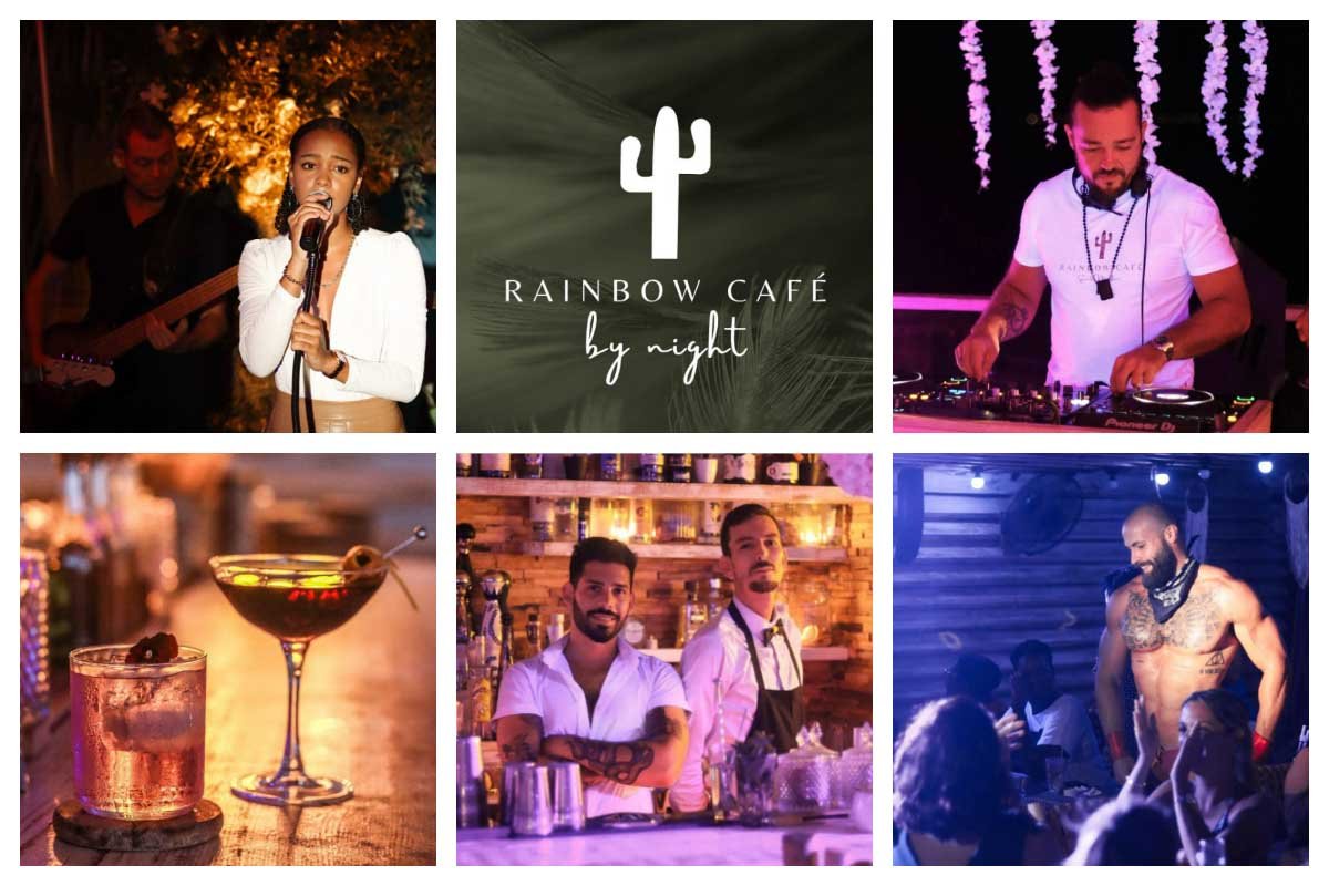 Rainbow Café - Beach Club & Rooftop Restaurant - Bar, Bohemian chic interior, Breakfast, Lunch - Beach Day