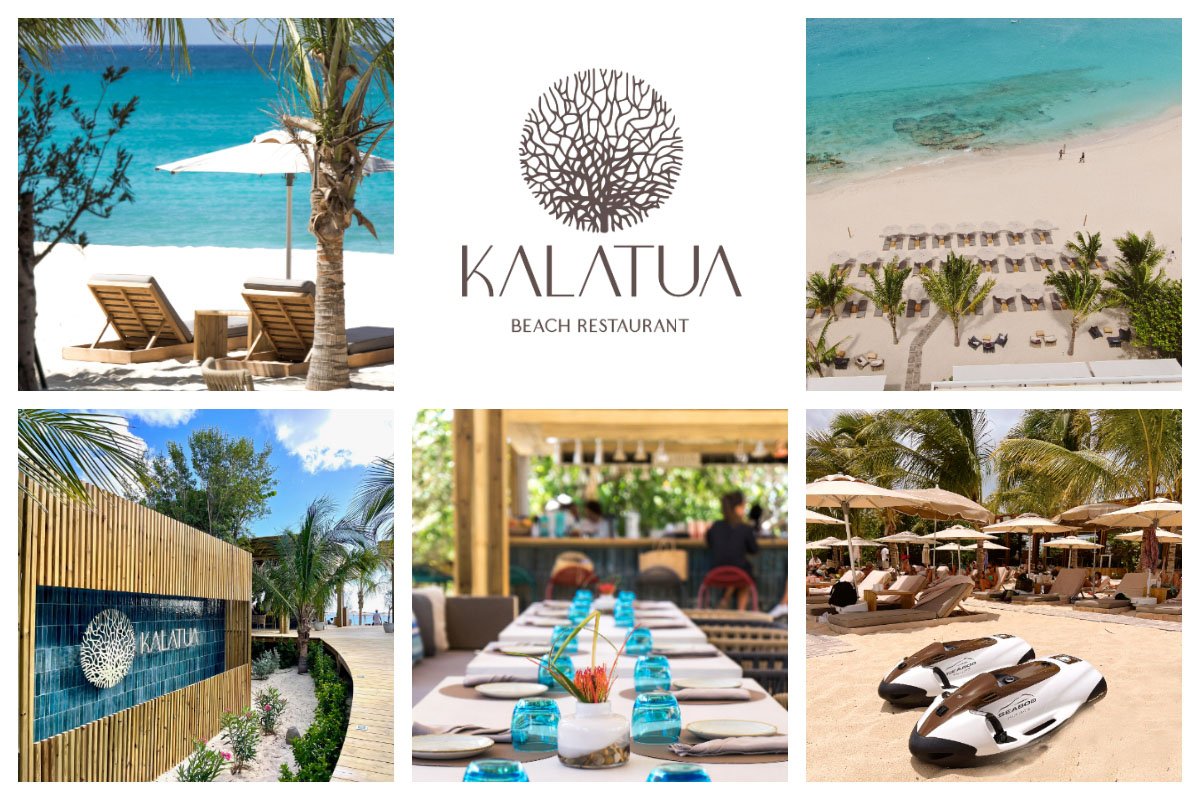 "Kalatua Beach Lounge & Restaurant: Luxe lunch en een complete strandbeleving bij Mullet Bay Strand" Kalatua Strandlounge & Restaurant op Mullet Bay Strand - Luxe lunch, strandstoelen, volledige service
