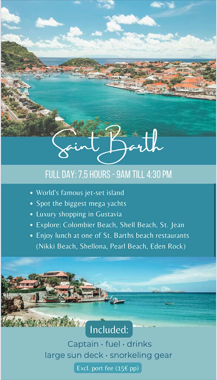 Saint Barths Charter with Rainbow Charters – Exclusive Rate Rainbow Charters Day Charter Special - Best Charter Price, Cheapest Boat Charter St Martin