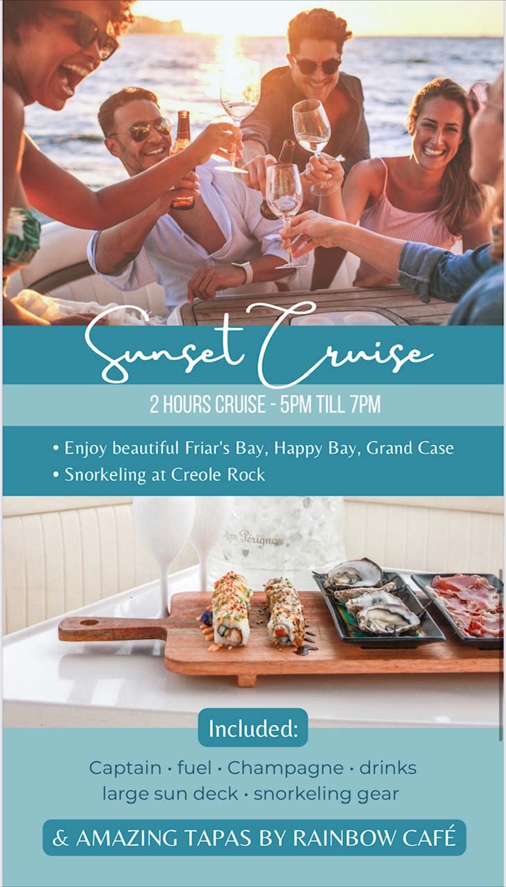 Sunset Charter with Rainbow Charters – Exclusive Rate Rainbow Charters Sunset Charter Special - Best Charter Price, Cheapest Boat Charter St Martin