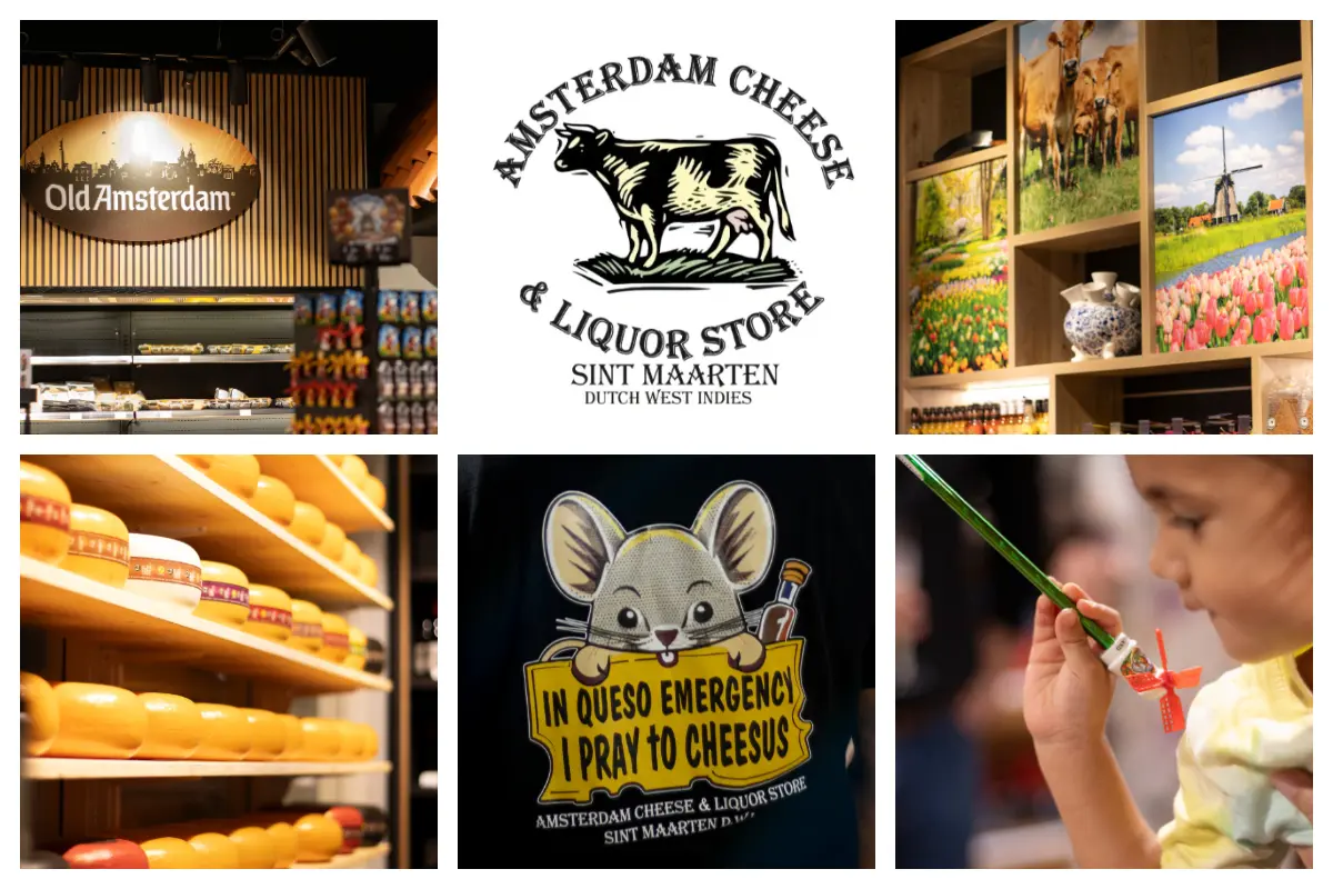 “Discover Dutch Delights at the New Amsterdam Cheese & Liquor Store in Philipsburg” Amsterdam Cheese & Liquor Store NEW LOCATION on Emmaplein 1 in Philipsburg - Dutch Cheese, Souvenirs, Old Amsterdam
