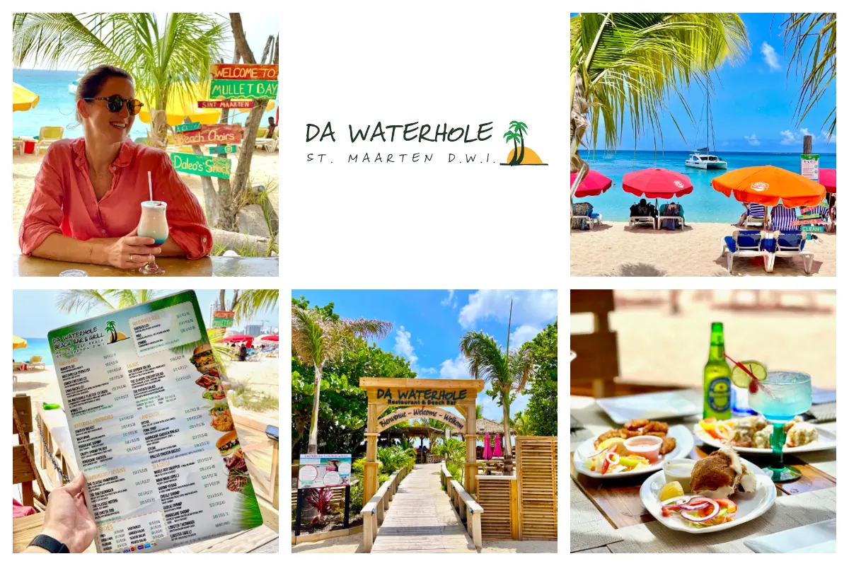 Da Waterhole | Restaurant Bar și Grill pe Plajă - Mullet Bay Plajă - Grătar local, mâncare, băuturi și plajă!