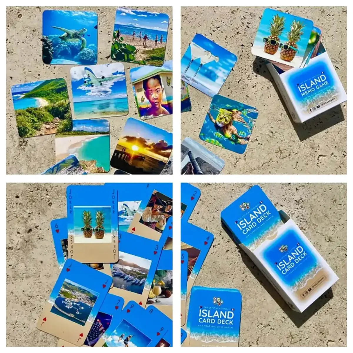 Island Games St. Maarten – St. Martin souvenir by We Are! SXM, featuring a tropical-themed card game box with vibrant island imagery