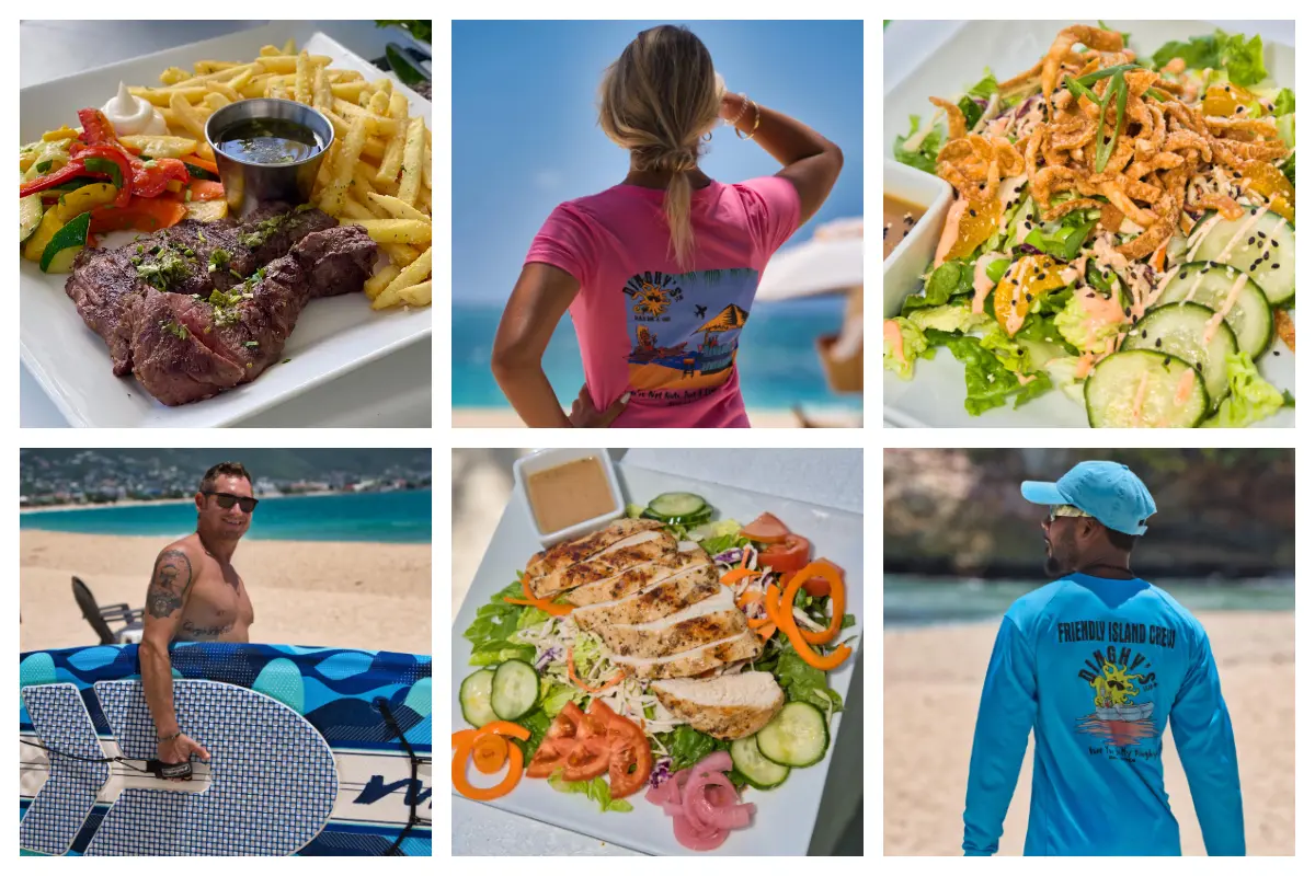 Dinghy Beach Bar, Great Food, everything home made, Paddle Board Rental, FREE Beach Chairs