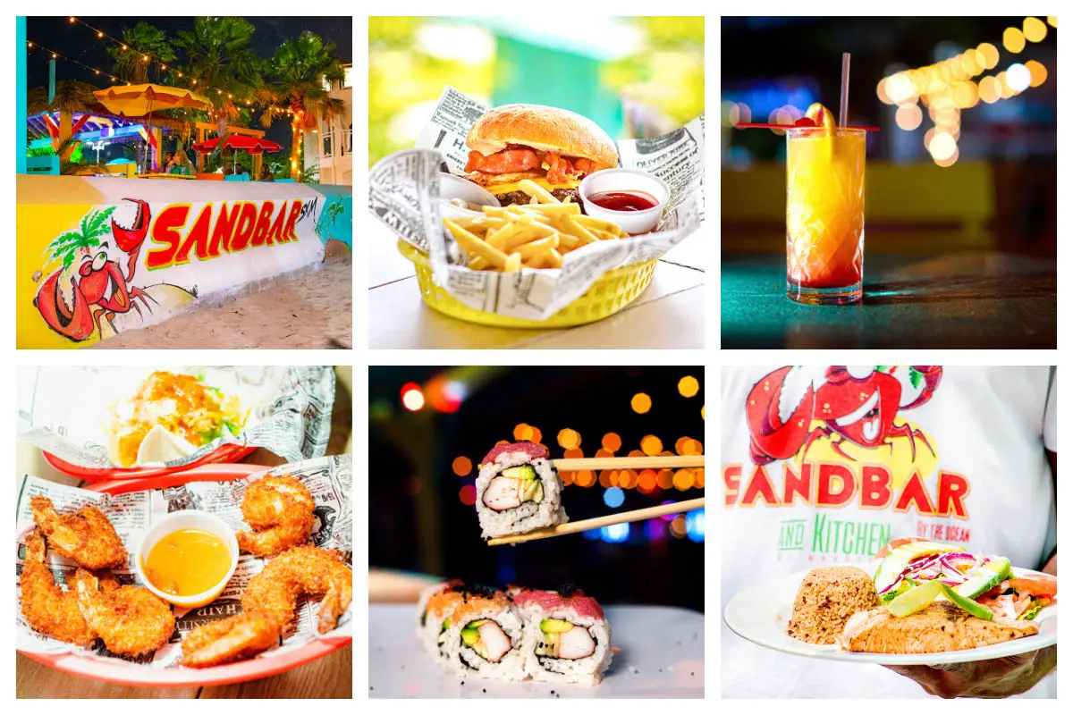 Sandbar Alimentos y bebidas: tacos, hamburguesas, sushi y langosta viva Sandbar Alimentos y Bebidas - Tacos, Hamburguesas, Sushi y Langosta Viva