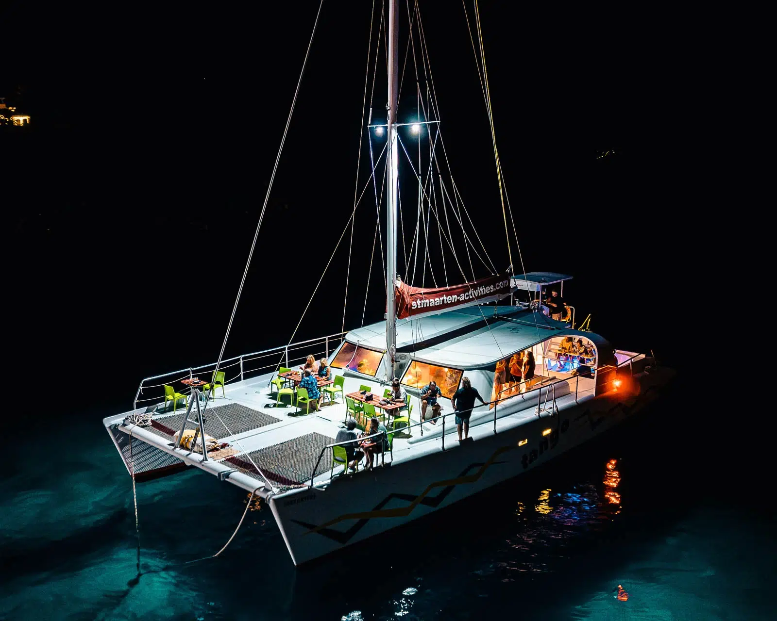 Tango Dinner, Boat View By Night, SXM