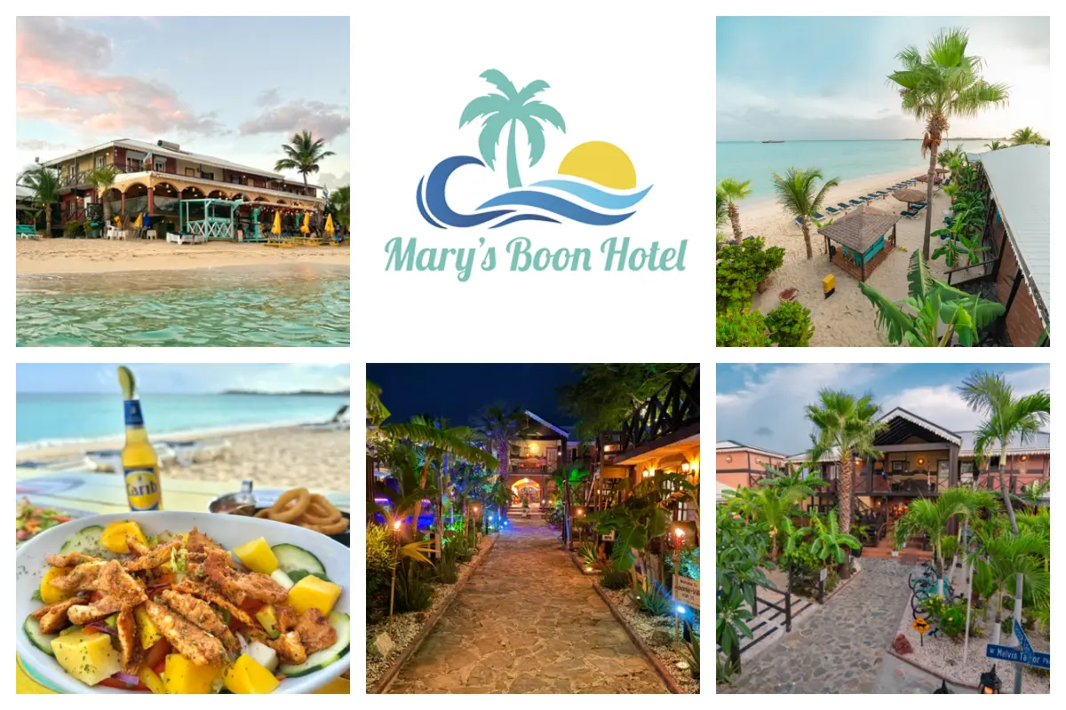 Mary's Boon Beach Resort & Spa Location - Boutique hotel on Simpson Bay Beach - Swimming Pool - Tropical garden - Restaurant - Bar