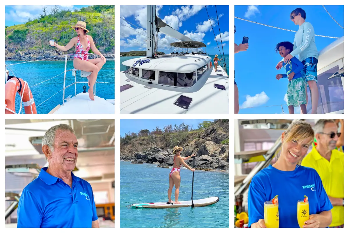 Captain Neil and Hostess Anna offer amazing service on Enigma - Water Toys Fun for Young and Old