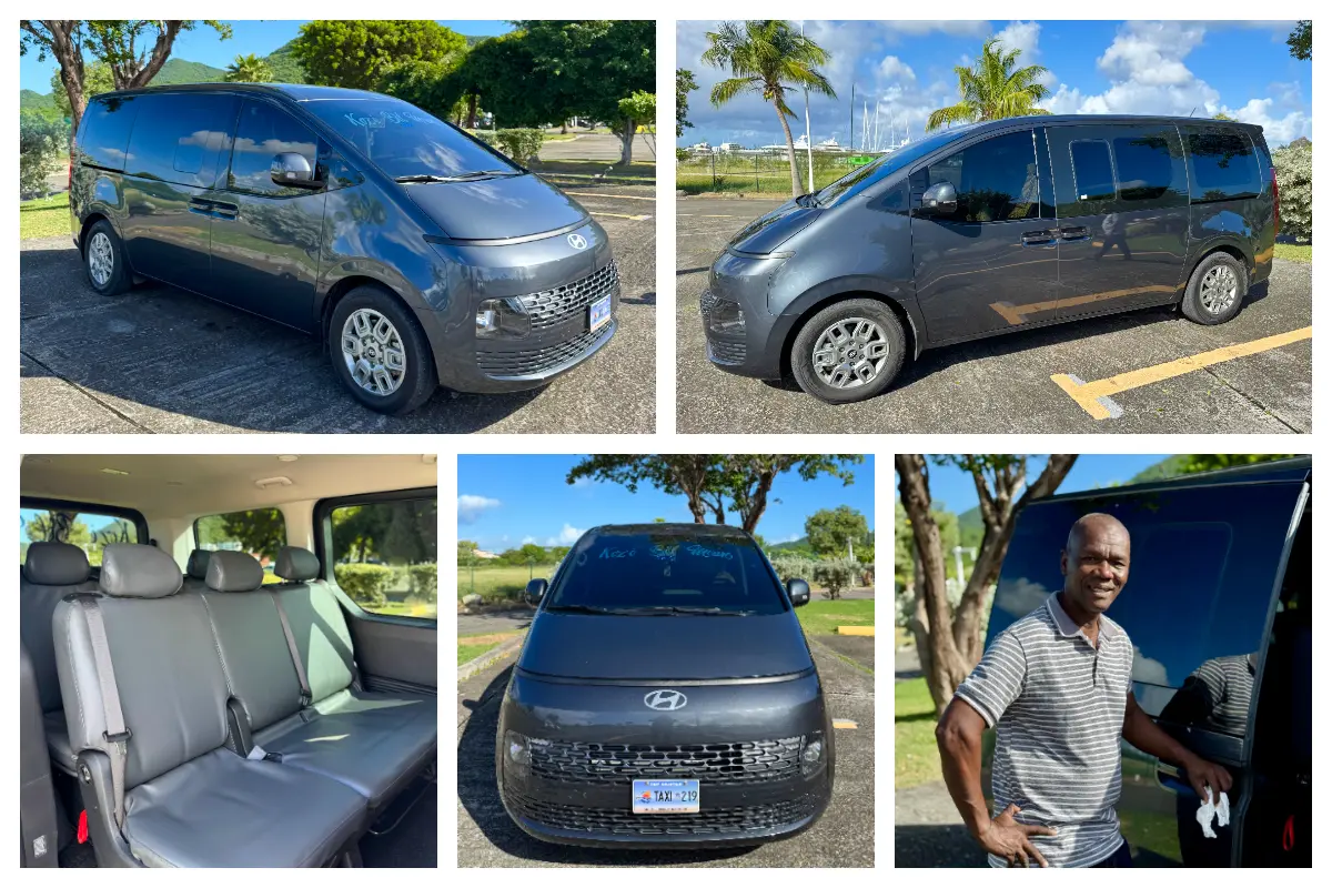 Simon Frisner – Taxi 219 with BRAND-NEW Hyundai Staria – French, English, Creole Miss Rosi Taxi 158 - Hyundai H1 - 11 Seater, Group transport