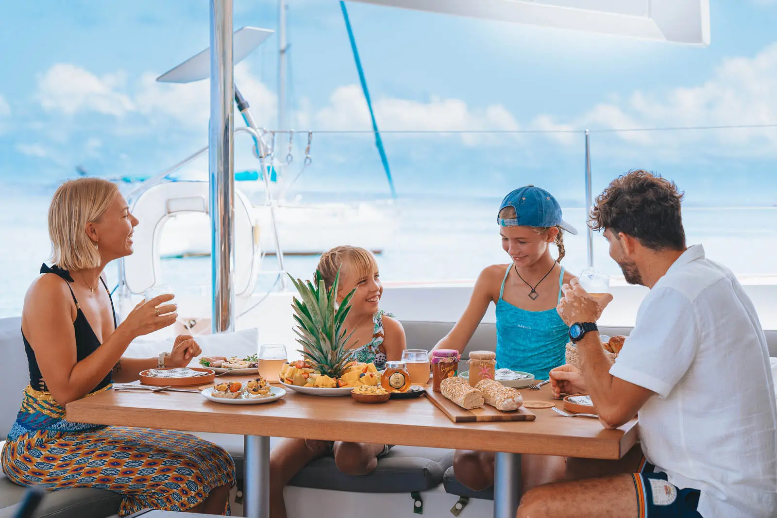 Amari Lagoon 450F sailing catamaran cruising azure St. Maarten waters