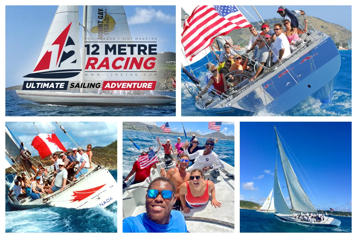 “Experience the thrill of the 12 Metre Regatta as you compete in a thrilling sail race on classic sailboats. Join us in Philipsburg for an exhilarating and authentic sailing experience.” 12 Metre Regatta - A True Sailing Challenge on classic Sailboats - Sail Race in Philipsburg