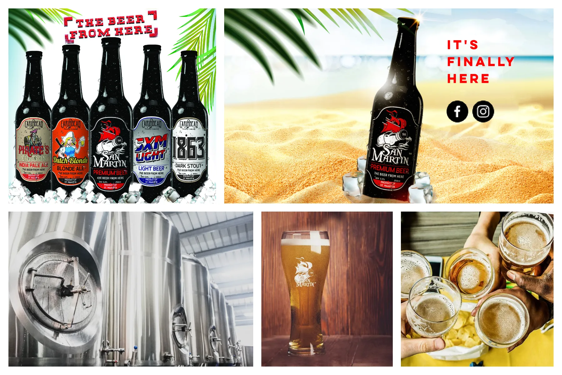 CARIBBEAN BREWING COMPANY BEER FROM HERE Caribbean Brewing Company - St. Maarten/St. Martin Beer - Island SXM Local Beer!