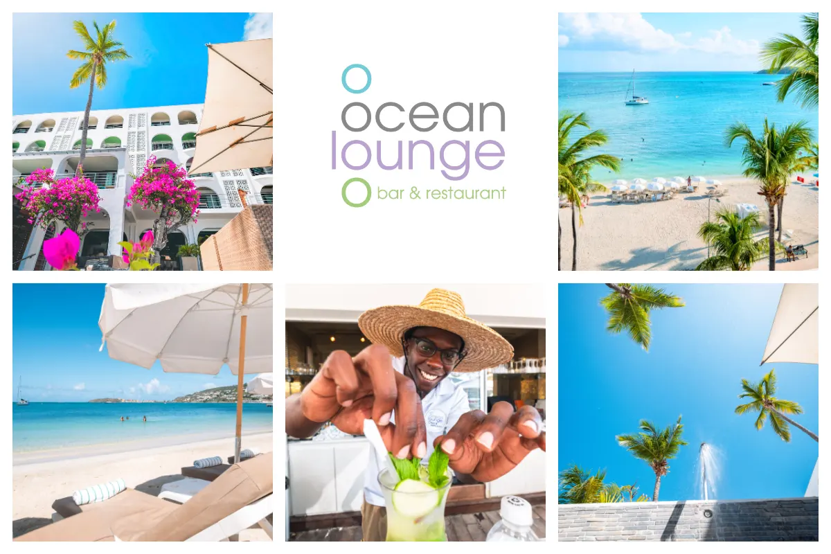 Ocean Lounge Bar and Restaurant Day - Beach Chairs, Moet Champagne at Holland House Beach Hotel
