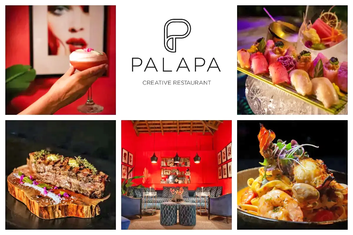 Palapa Grill in Simpson Bay - Elegant, Chic, Fine Dining experience with colorful decor.