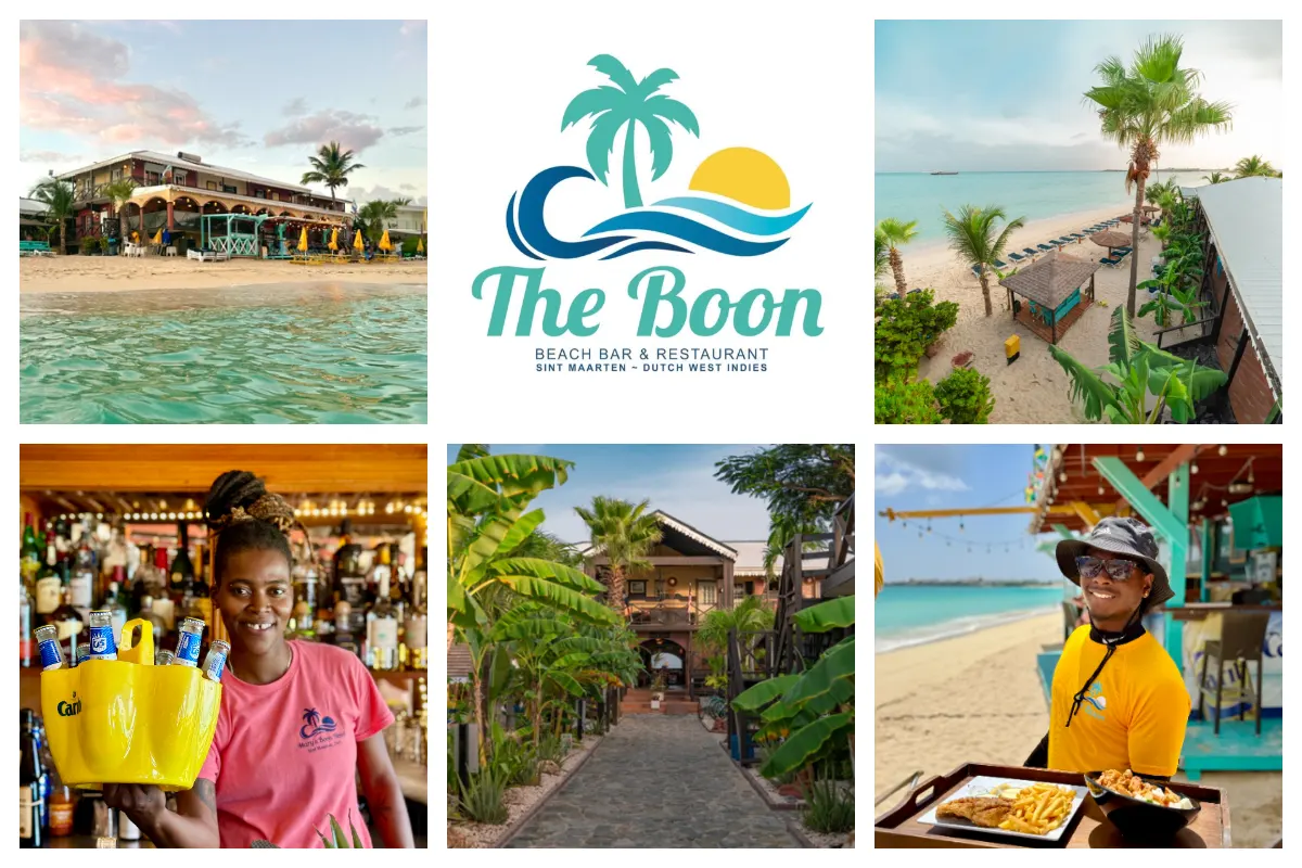 The Boon Beach Bar on Simpson Bay Beach St. Maarten – Historic Caribbean Building The Boon inside Mary's Boon Hotel - Simpson Bay Beach - Restaurant and Beachbar