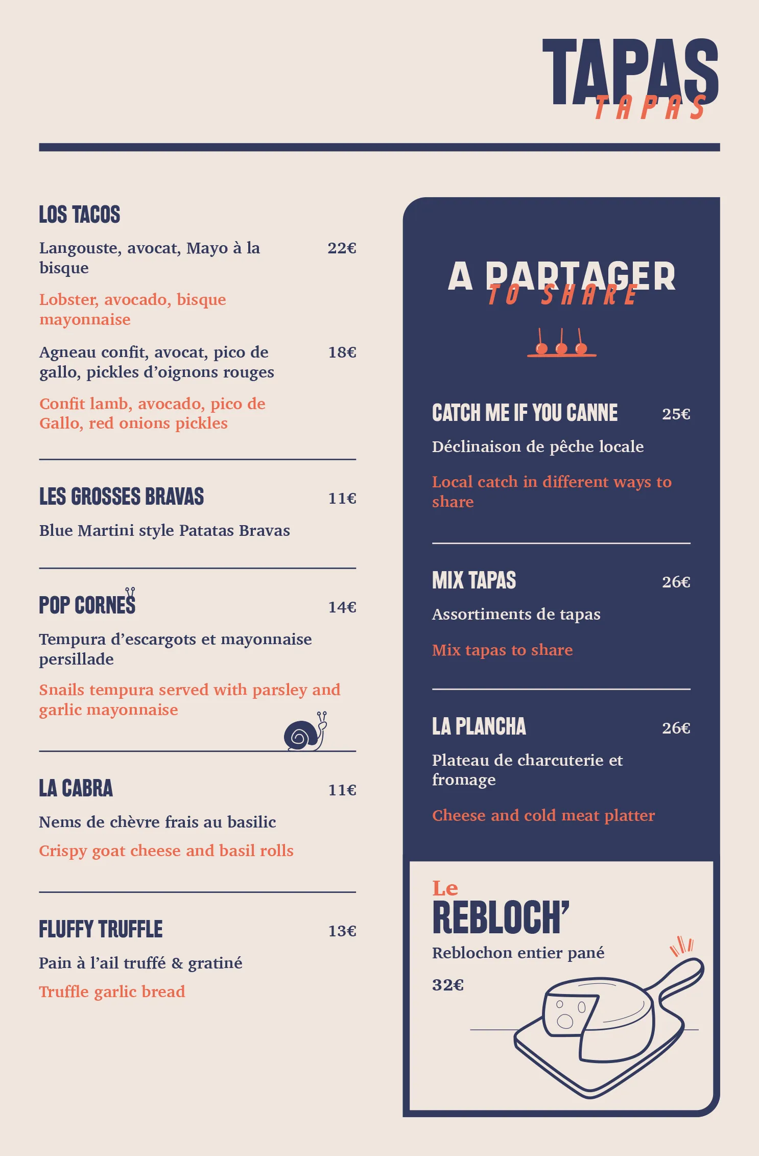 Blue Martini Menu-entier-Tapas