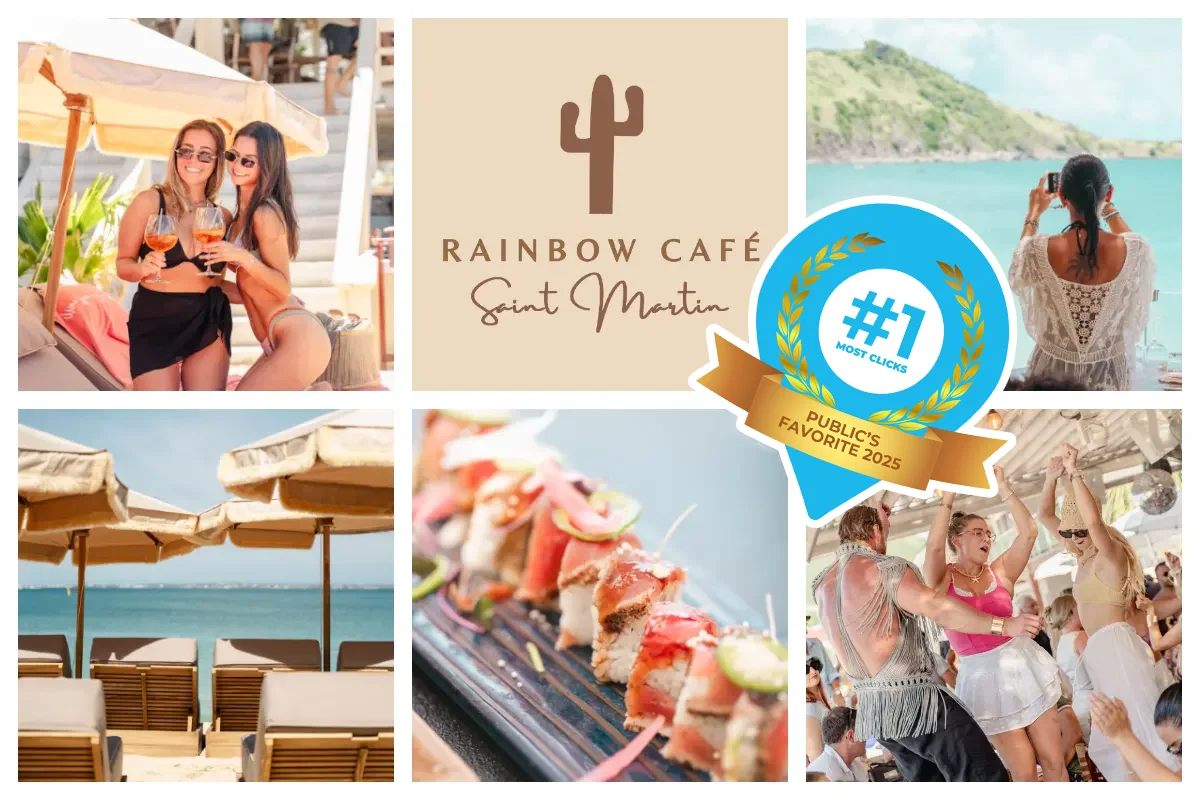 Rainbow Café Elegant Beach Bar and Restaurant in Grand Case - Beach Chic, Bali Style I