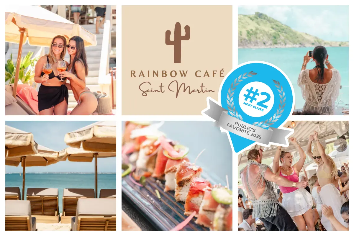 Rainbow Café - Beach Club & Rooftop Restaurant - Bar, Bohemian chic interior, Breakfast, Lunch - Beach Day