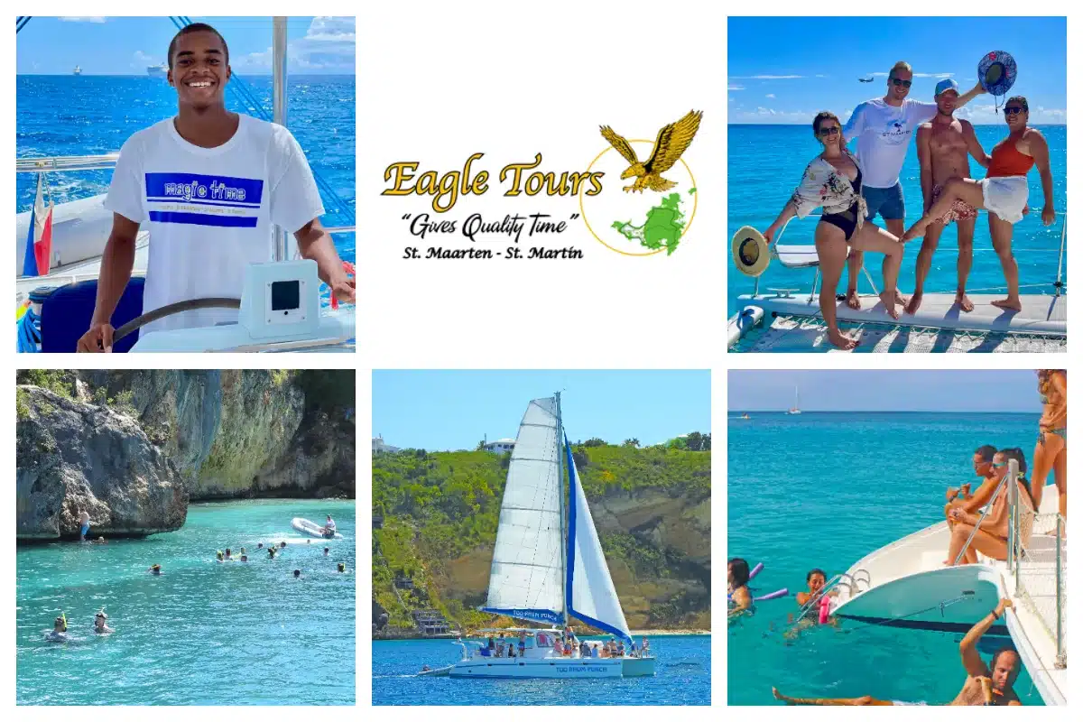 Eagle Tours catamaran sailing near St. Maarten and St. Martin Eagle Catamaran Tours - Boats - Seaduction, Too Rhum Punch, Quality Time, Sailing Cats Trip