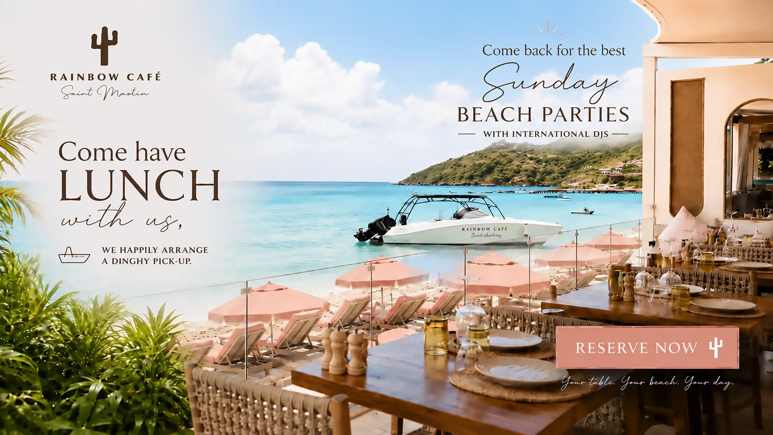 Rainbow Café - een perfecte aanlegplaats voor een boottocht in Grand Case, St. Martin