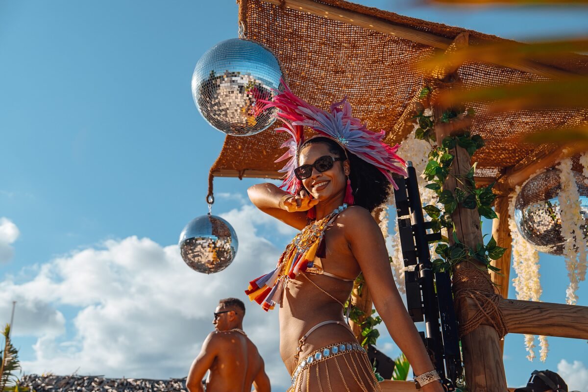 Dancer celebrating at SXM Festival